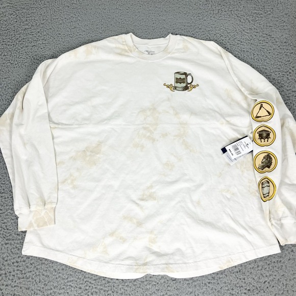 SPIRIT JERSEY Tops - Spirit Jersey Shirt Womens XL White Harry Potter Butterbeer Long Sleeve Tee‎